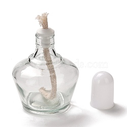 Glass Alcohol Burner, with Plastic Caps, Porcelain Plug, Cotton Cord, for Lab Supplies, Clear, 115mm(AJEW-XCP0002-34)