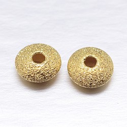 Real 18K Gold Plated Saucer 925 Sterling Silver Stradust Spacer Beads, Golden, 6x3mm, Hole: 1.5mm, about 94pcs/20g(STER-M101-11-6mm)