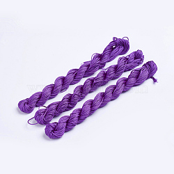 Nylon Thread, Nylon Jewelry Cord for Custom Woven Bracelets Making, Purple, 1mm, about 26m/bundle, 10bundles/bag, about 284.34 Yards(260m)/Bag.(NWIR-R002-1mm-7)