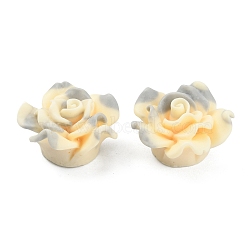 Smudged Color Frosted Resin Cabochons, Rose, Lemon Chiffon, 23x13mm(RESI-TAC0018-13E)