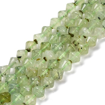 Natural Prehnite Beads Strands, Bicone, Faceted, 8~8.5x8.5mm, Hole: 1.2mm, about 48pcs/strand, 15.35 inch(39cm)