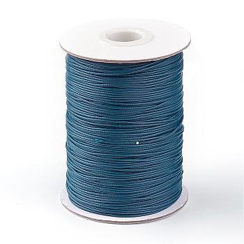 Korean Waxed Polyester Cord, Prussian Blue, 1mm, about 85yards/roll