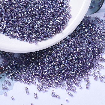 MIYUKI Delica Beads, Cylinder, Japanese Seed Beads, 11/0, (DB1245) Transparent Light Amethyst AB, 1.3x1.6mm, Hole: 0.8mm, about 2000pcs/10g