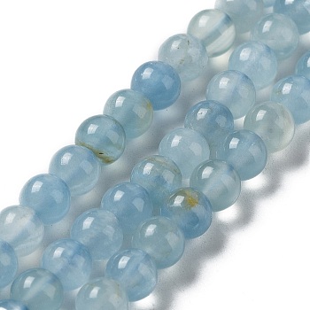 Natural Blue Calcite Beads Strands, Round, 6mm, Hole: 1mm, about 75pcs/strand, 15.75 inch(40cm)