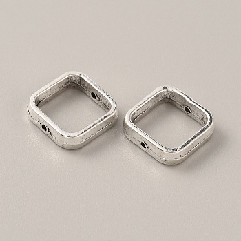 Tibetan Style Alloy Bead Frame, Antique Silver, Square, 14x14x4mm, Hole: 1mm, 95~100pcs/bag.