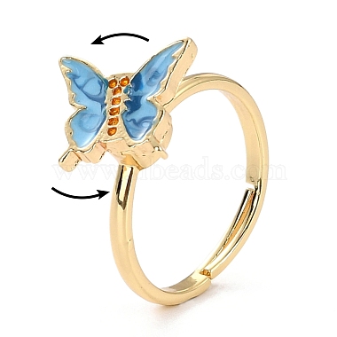 Butterfly Fidget Ring for Anxiety Stress Relief(RJEW-P024-01D)-3