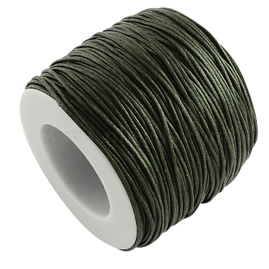 1mm DarkOliveGreen Waxed Polyester Cord Thread & Cord