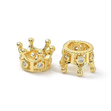 Crown Brass+Rhinestone European Beads