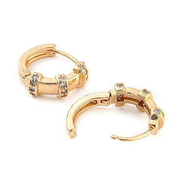 Rack Plating Brass with Cubic Zirconia Hoop Earrings for Women(EJEW-G363-01KCG)-2