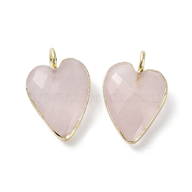 Natural Rose Quartz Pendants(G-G012-11G-02)-2