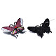Эмалированная булавка в виде бабочки с розовыми стразами(JEWB-N007-163)-3