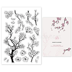 PVC Plastic Stamps, for DIY Scrapbooking, Photo Album Decorative, Cards Making, Stamp Sheets, Sakura Pattern, 16x11x0.3cm(DIY-WH0167-57-0335)