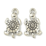 Tibetan Style Alloy Pendants, Cadmium Free & Lead Free, Antique Silver, Tortoise, 19.5x11x4mm, Hole: 1.8mm(FIND-U015-21AS)