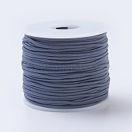 Elastic Cord, Polyester Outside and Latex Core, Slate Gray, 2mm, about 50m/roll(EW-WH0001-61-2MM)