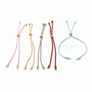 Polyester Thread Braided Cord Bracelet, with Ion Plating(IP) 202 Stainless Steel Beads, for Slider Bracelets Making, Mixed Color, 5-3/8 inch(13.7cm), 0.25cm(AJEW-JB01119)