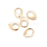 201 Stainless Steel Chain Tabs, Chain Extender Connectors, Teardrop, Hollow, Golden, 13x10x0.9~1mm, Hole: 2mm(X-STAS-F192-029G)
