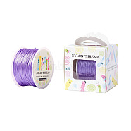 Nylon Thread, For Chinese Knot Making, Round, Lilac, 1mm, about 100yards/roll(91.44m/roll), 300 feet/roll(NWIR-JP0006-019)