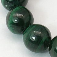 Natural Malachite Gemstone Beads Strands, Round, Green, 11mm, Hole: 1mm, 16pcs/strand, 8 inch(G-I001-11mm-01)