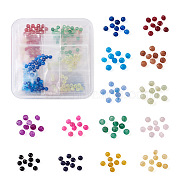 490Pcs 14 Colors Imitation Jade Glass Beads Strands, Faceted, Abacus, Mixed Color, 3~3.5x2~2.5mm, Hole: 0.8mm, 35Pcs/color(GLAA-CD0001-13)