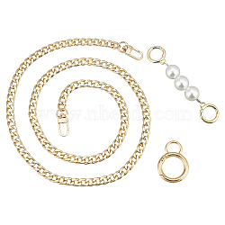 Elite 1 Sheet Bag Strap Chains Sets, with 2Pcs Alloy Key Clasps and ABS Bag Handles, Golden & Light Gold, Alloy Key Clasps: 2pcs/set(FIND-PH0003-22)