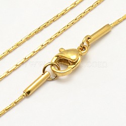 Unique Unisex 304 Stainless Steel Cardano Chain Necklaces, with Lobster Clasps, Golden, 17.7 inch, 1mm(X-NJEW-M023-008)