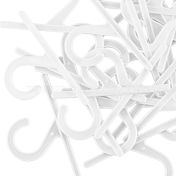 50Pcs Plastic Sock Hooks, Underwear Hangers, Number 2 Shaped, White, 66x126x3mm(AJEW-HY0001-02)