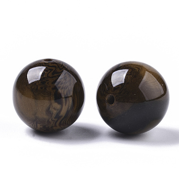 Resin Beads, Imitation Gemstone, Round, Camel, 20mm, Hole: 2mm