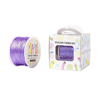 Nylon Thread, For Chinese Knot Making, Round, Lilac, 1mm, about 100yards/roll(91.44m/roll), 300 feet/roll
