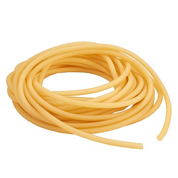 Synthetic Rubber Cord, Hollow, Yellow, 6mm, Hole: 4mm