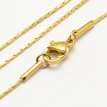 Unique Unisex 304 Stainless Steel Cardano Chain Necklaces, with Lobster Clasps, Golden, 17.7 inch, 1mm