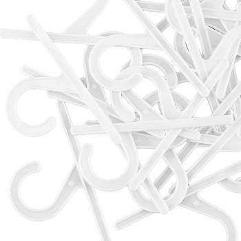 50Pcs Plastic Sock Hooks, Underwear Hangers, Number 2 Shaped, White, 66x126x3mm