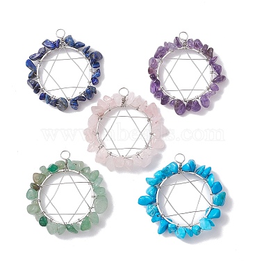 Platinum Star Mixed Stone Pendants