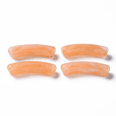 Light Salmon Tube Acrylic Beads