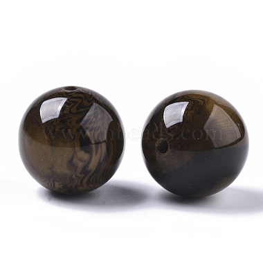 20mm Camel Round Resin Beads