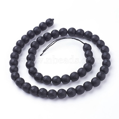 Chapelets de perles en pierre noire synthétique(G-C059-8mm-1)-2