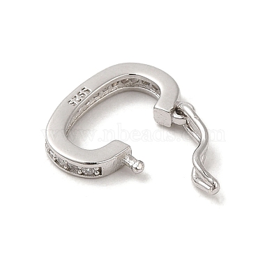 Rhodium Plated 925 Sterling Silver Twister Clasps(STER-E056-026P-A)-2