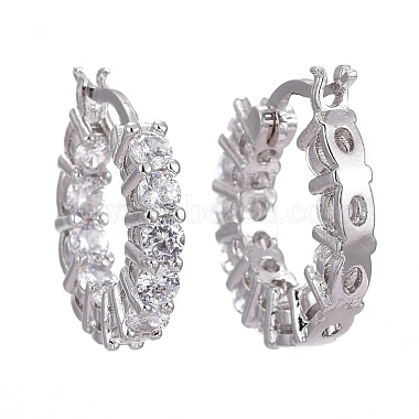 Pendientes de aro de latón con micro circonitas y cubic zirconia transparente(EJEW-K083-42P)-2