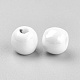 Perles en céramique de porcelaine artisanales rondes blanches(X-PORC-D001-8mm-04)-2