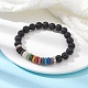 Dyed Colorful Natural Lava Rock & Rhinestone Beaded Stretch Bracelets for Women(BJEW-JB09668-01)-2