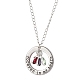 Glass and Alloy Round With Word Forever In My Heart Pendant Necklace(NJEW-JN04697-03)-2