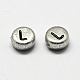 Perles de lettre à trou horizontal en acrylique plaqué(X-PACR-Q099-M03)-2