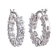 Brass Micro Pave Clear Cubic Zirconia Hoop Earrings(EJEW-K083-42P)-2