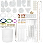 DIY Silicone Bangle Molds Kits, Resin Casting Molds, For UV Resin, Epoxy Resin Jewelry Making, with Latex Finger Cots, Plastic Measuring Cup, Pipettes, Nail Art Glitter Decoration, Mixed Color, 72~85.5x11~19.5mm, Inner Diameter: 56mm, 60mm, 62mm(DIY-PH0004-45)