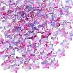 100Pcs Gradient Color Handmade Lampwork Beads, Star, with Glitter Powder, Steel Blue, 12x13x6mm, Hole: 1.2mm(DIY-SZ0010-51F)