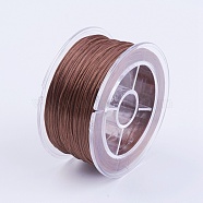 Flat Elastic Crystal String, Elastic Beading Thread, for Stretch Bracelet Making, Saddle Brown, 1mm, about 54.68 yards(50m)/roll(EW-I001-1mm-03)