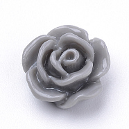 Resin Cabochons, Rose Flower, Slate Gray, 10x5mm, Bottom: 7~8mm(CRES-Q197-29B)