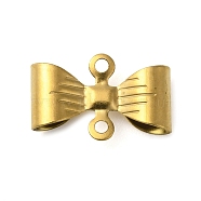 304 Stainless Steel Connector Charms, Bowknot Links, Real 18K Gold Plated, 7.5x11.5x3mm, Hole: 0.5mm(STAS-Z074-01G)