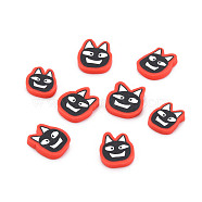 Halloween Handmade Polymer Clay Cabochons, Ghost, Black, 8~10.5x7.5~9.5x1.5mm, about 6200pcs/1000g(CLAY-N006-106)