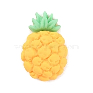 Opaque Resin Cabochos, Imitation Fruit, Pineapple Pattern, 21x13.5x6mm(RESI-WH0026-78B)