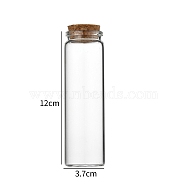 Glass Bottle, with Cork Plug, Wishing Bottle, Column, Clear, 3.7x12cm, Capacity: 90ml(3.04fl. oz)(CON-WH0085-72H)